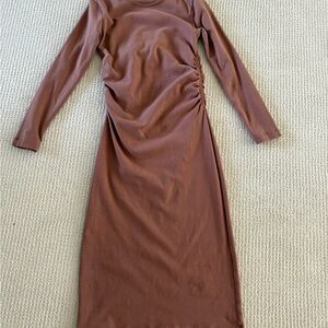 Zara plum bodycon Long Sleeve Dress
